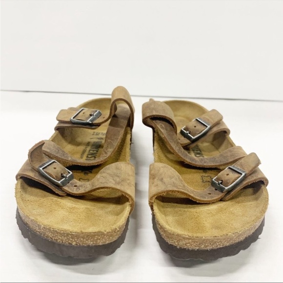 Birkenstock Double Strap Cross Brown Sandals Size 39/ 8-8.5 US - Picture 2 of 4